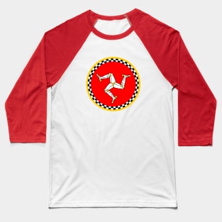 Isle of man round flag tt racing Baseball T-Shirt